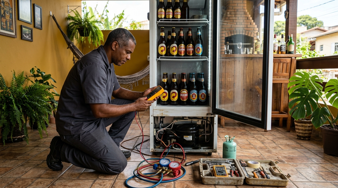 Conserto de placa eletrônica de cervejeira no Orion, Divinópolis‑MG